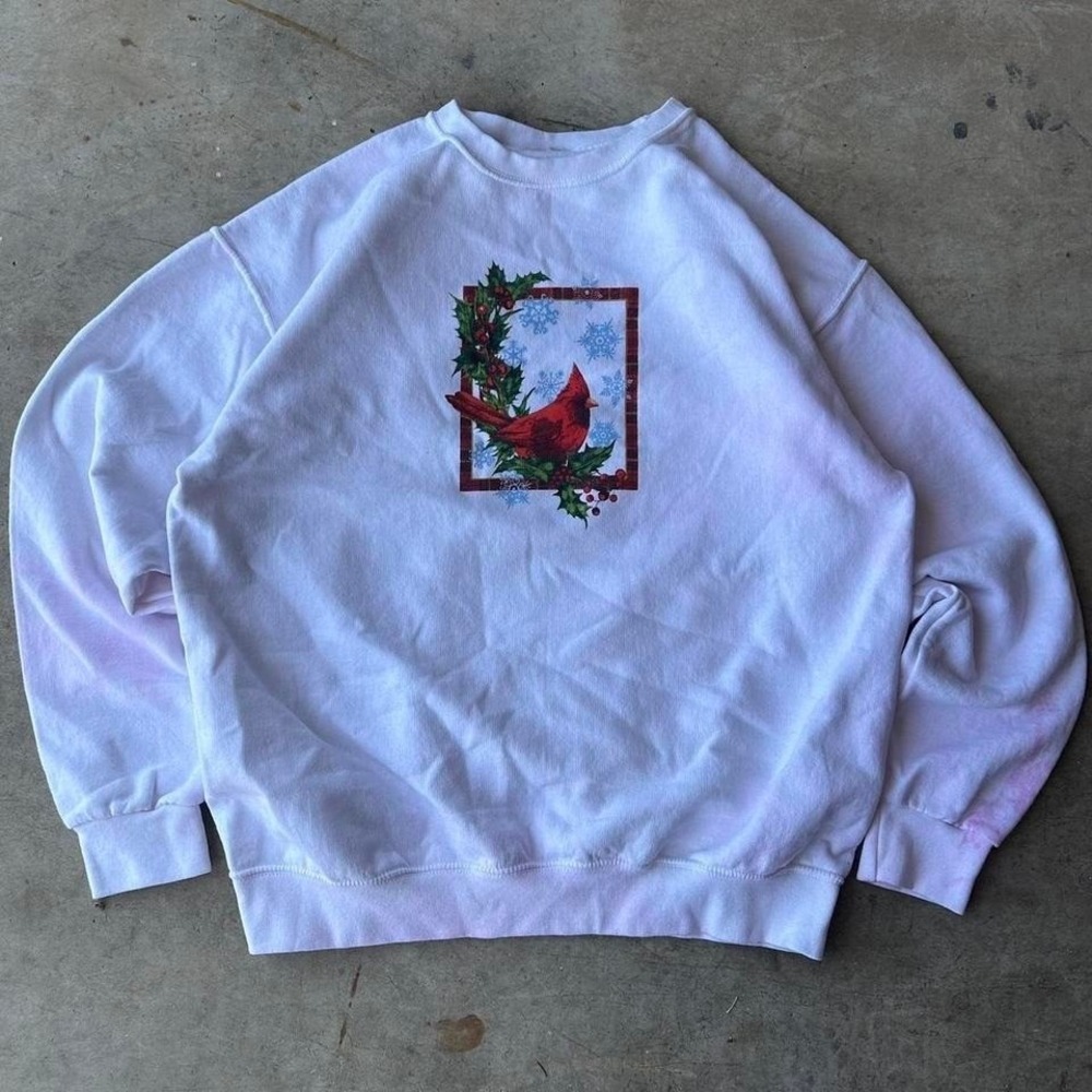 Cardinal bird vintage style grandma‎ sweater
